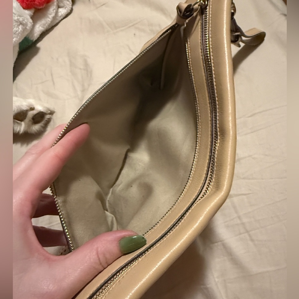 Coach Bleecker Beige Leather Wristlet Clutch - Picture 5 of 6